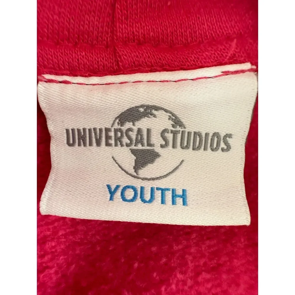 Universal Studios Youth Girls Hoodie Sweatshirt Pink White Size S Small